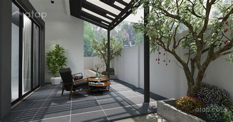minimalistic zen balcony semi detached design ideas  malaysia