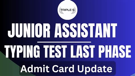 Jkssb Junior Assistant Typing Test Last Phase Admit Card Youtube