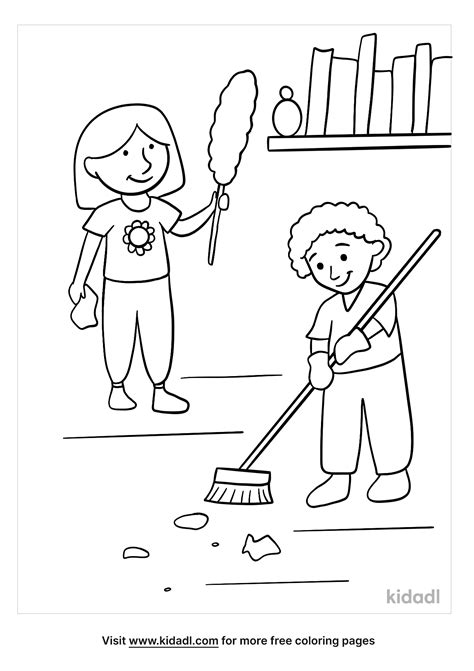 Clean Floor Coloring Page Free At Home Coloring Page Coloring Nation