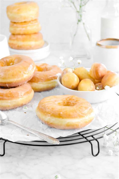 Homemade Light Fluffy Glazed Vanilla Doughnuts Made From Scratch