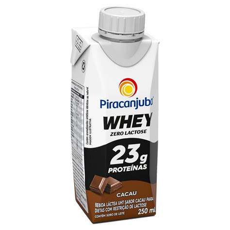 Bebida Whey Zero Lactose Pronta Sabor Cacau Piracanjuba Ml