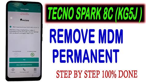 TECNO SPARK 8C KG5J HOW TO REMOVE MDM PERMANENT USE YOUR PHONE