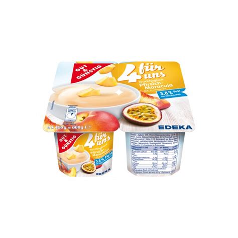 Gut Günstig Fruchtjoghurt Pfirsich Maracuja 3 8 4x150g Lebensmit