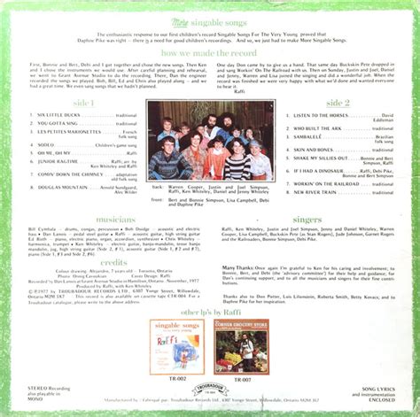 More Singable Songsgallery Raffi Wiki Fandom