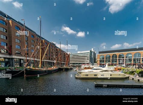 St Katharine Docks Marina Wharf Near Tower Bridge In London With Some