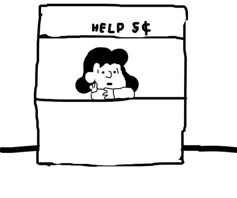 Lucy from "Peanuts" in her psychiatrist booth - Drawception