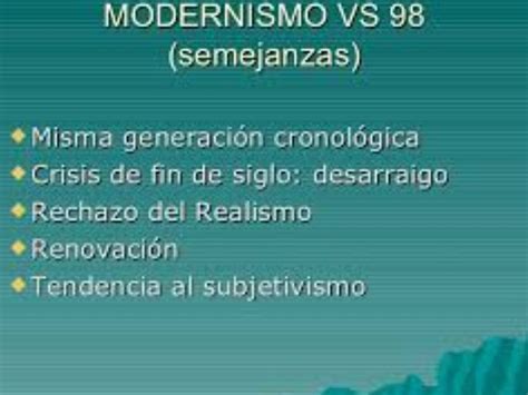 Diferencias Entre El Modernismo Y La GeneraciÓn Del 98