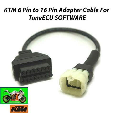 6 Pin To 16 Pin Ktm Adapter Cable Obd2 Female For Ktm Tune Ecu