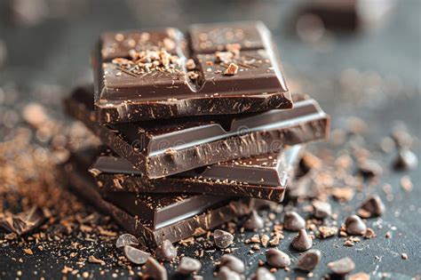 Dark Chocolate Indulgence Stacked Bars And Shavings For Culinary