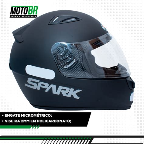 Capacete Ebf Spark Preto Fosco Motobr