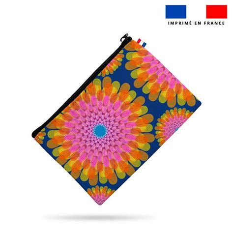 Kit pochette violette motif fleur de cerisier Tissus Price Matière