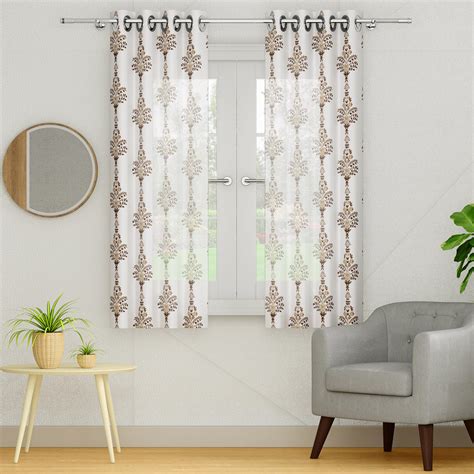 Buy Portico Magnolia Curtains White Printed Window Curtain X