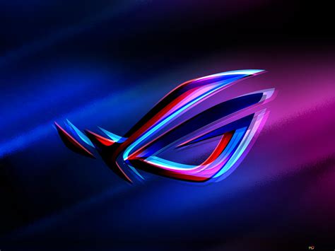 Asus Rog Republic Of Gamers Logo Asus Neon Glitch K Hd Fond D