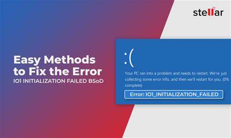 How To Fix Io Initialization Failed Blue Screen Error