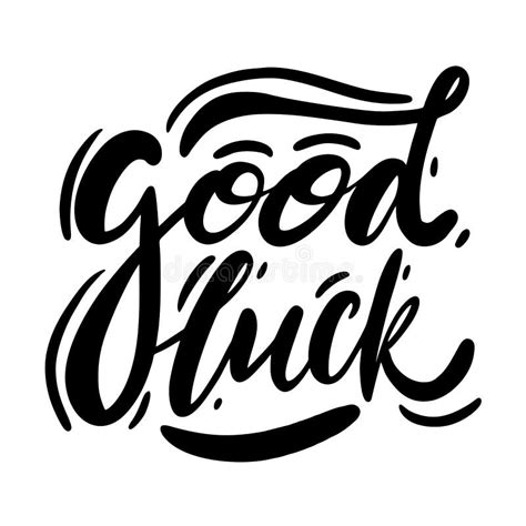 Good Luck Hand Drawn Vector Lettering Isolated On Violet Background