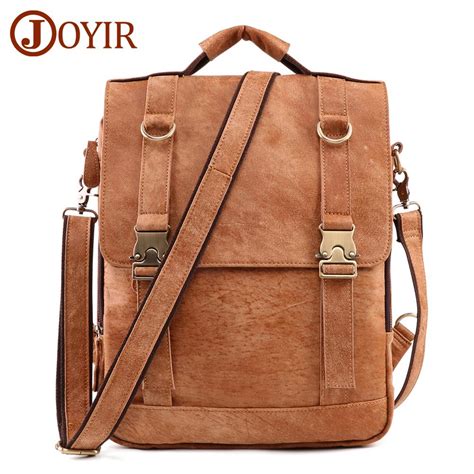 JOYIR Mochila De Piel De Vaca Para Hombre Morral Vintage De Cuero