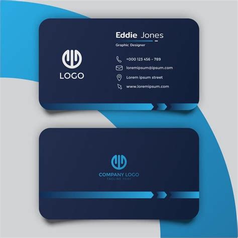 Minimalist Dark Blue Business Card Template