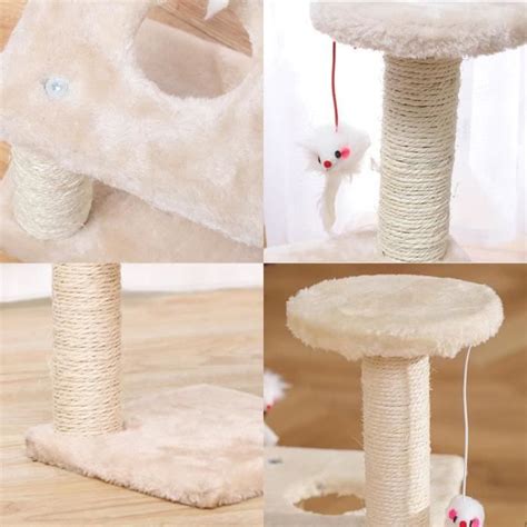 Arbre À Chat Avec Plateforme En Peluche Colonne À Gratter Avec Sisal