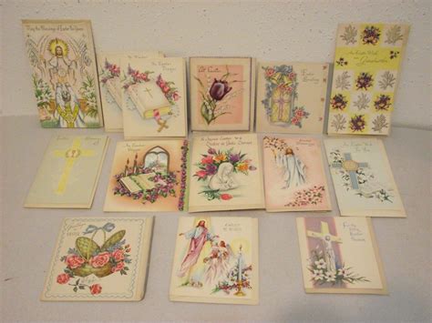 Vtg Lot Of 13 Religious Easter Greeting Cards Prayer Sister Grandmother