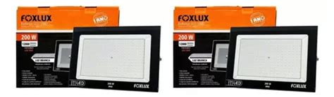 Kit De 2 Reflectores LED De 200 W Luz Blanca Bivolt Ip65 Foxlux