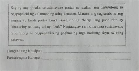 Basahin At Unawain Ang Sumusunod Na Teksto Isulat Ang Pangunahing