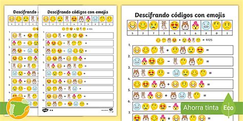 Fichas De Actividad Por Niveles Descifrando Codigos Con Emojis