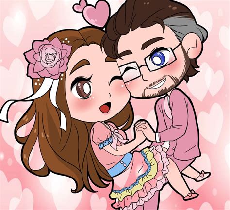 Chibi Couple Art Cute Custom Anime Style Couple Art Etsy