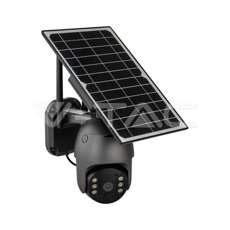 Cameras Wifi Hd Smart Solar Energy Ptz Camera With Sensor Black Body