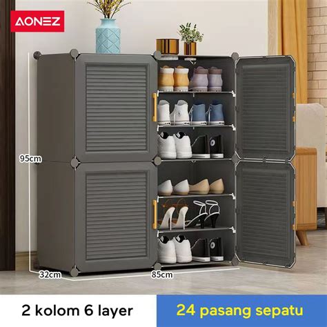 Jual Aonez Rak Sepatu Susun Lemari Rak Sepatu Layer Anti Debu Tebal