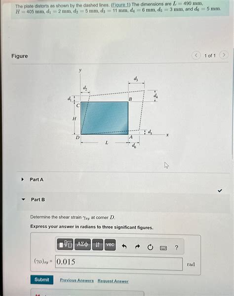 Solved The Plate Distorts As Shown By The Dashed Lines Chegg