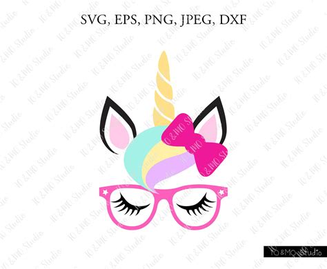 Digital Drawing Illustration Unicorn Face SVG Cute Unicorn SVG Cricut