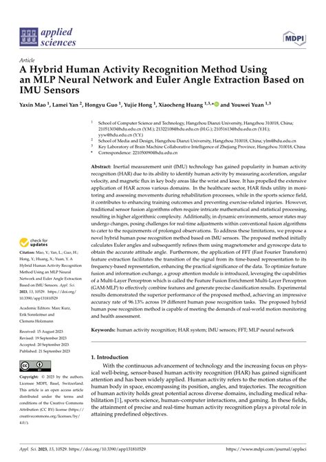 Pdf A Hybrid Human Activity Recognition Method Using An Mlp Neural