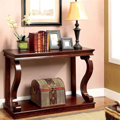 Furniture Of America Lild Classic Cherry Solid Wood Console Table Sofa End Tables Furniture