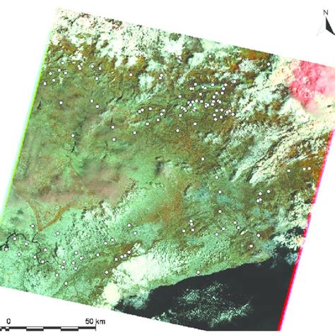 RGB 4 5 7 Composite Of Landsat 5 TM Image GCP Are Represented As