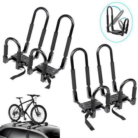 Buy 2 Pair Heavy Duty Folding J Style Kayak Racks For Car Rooftop Car Rooftop Kayak Rack