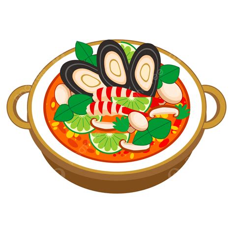 Tom Yum Vector Design Images Delicious Seafood Thai Tom Yum Goong Seafood Food Thailand Png