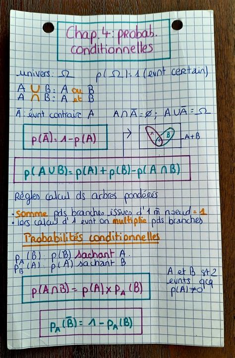 Study aesthetic Maths Spé 1ère Chapitre probabilités conditionnelles 1