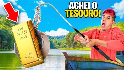 ACHEI UM TESOURO DENTRO DO LAGO pesca magnética YouTube