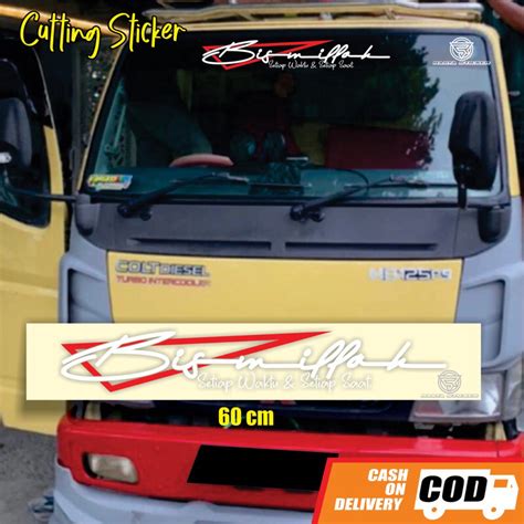 Jual Stiker Kaca Depan Stiker Bismillah Stiker Pick Up Truck Canter