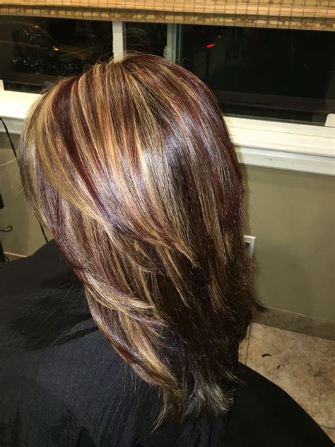 Burgundy Highlights On Blonde Hair Burgundy Hair Color Ideas Best