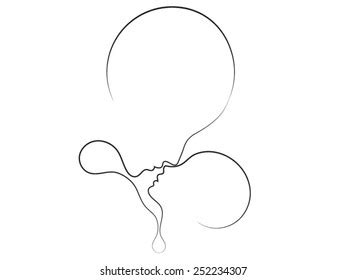 Heart Symbol Hand Embrace Line Drawing Stock Vector Royalty Free