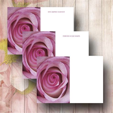 Beautiful Pink Rose Funeral Florist Cards Large Size