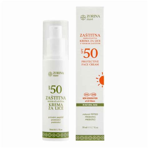 Zaštitna hidratantna krema za lice SPF 50 Zorina mast 50 ml Bio Planet