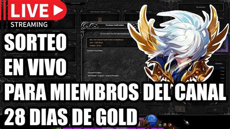 SORTEO PARA MIEMBROS DEL CANAL 28 DIAS DE GOLD EN VIVO Mu Online