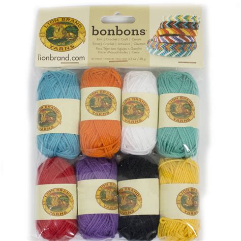 Lion Brand Yarn Bonbons Beach Mini Yarn Variety Pack Fine Cotton Multi