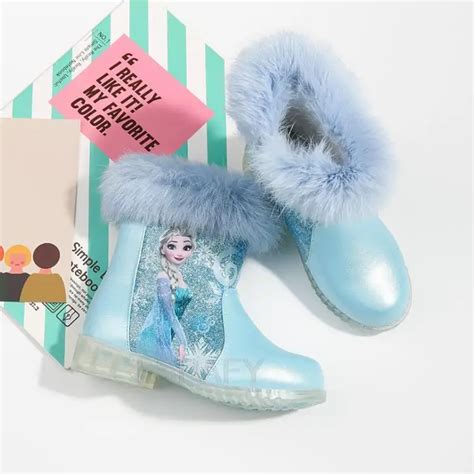 Disney Botas De Felpa De Frozen Para Ni As Zapatos De Vestir De Fiesta