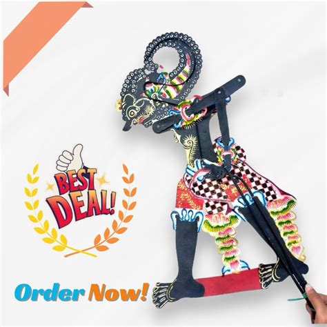 Jual Werkudoro Hitam Wayang Kulit Sapi Asli Wayang Kulit Asli