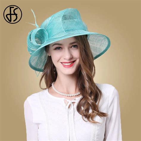 Fs Royal Blue Sinamay Ladies Hats For Church Linen Fedora Elegant Women