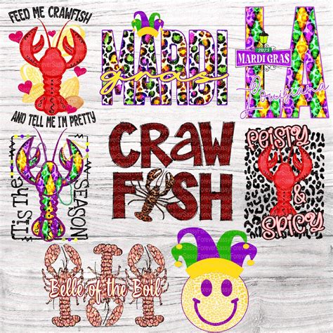 Crawfish Bundle, Mardi Gras, Digital Download, PNG File - Etsy