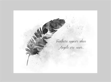 Feather Angel Quote ART PRINT Spiritual Inspirational Gift Etsy